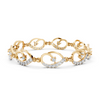 Swirl Motif Diamond Link Bracelet Yellow Gold