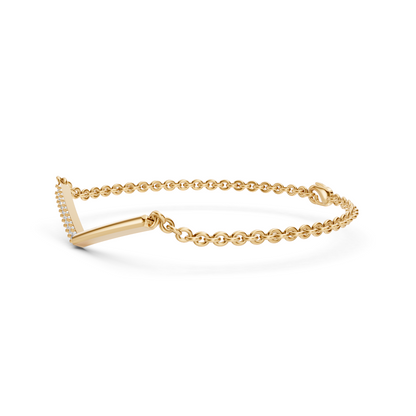Gold Diamond V-Bar Chain Bracelet