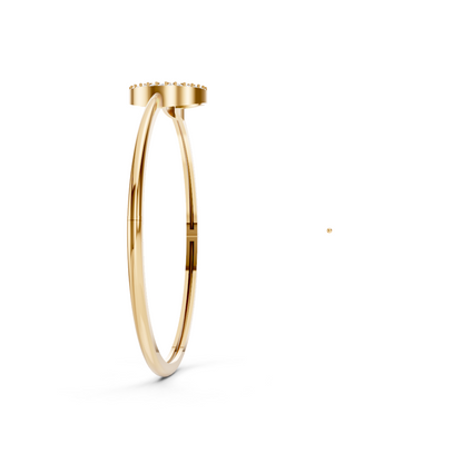 Yellow Gold Diamond Swirl Circle Bracelet