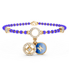 Rose Gold Floral Medallion Diamond Bead Bracelet