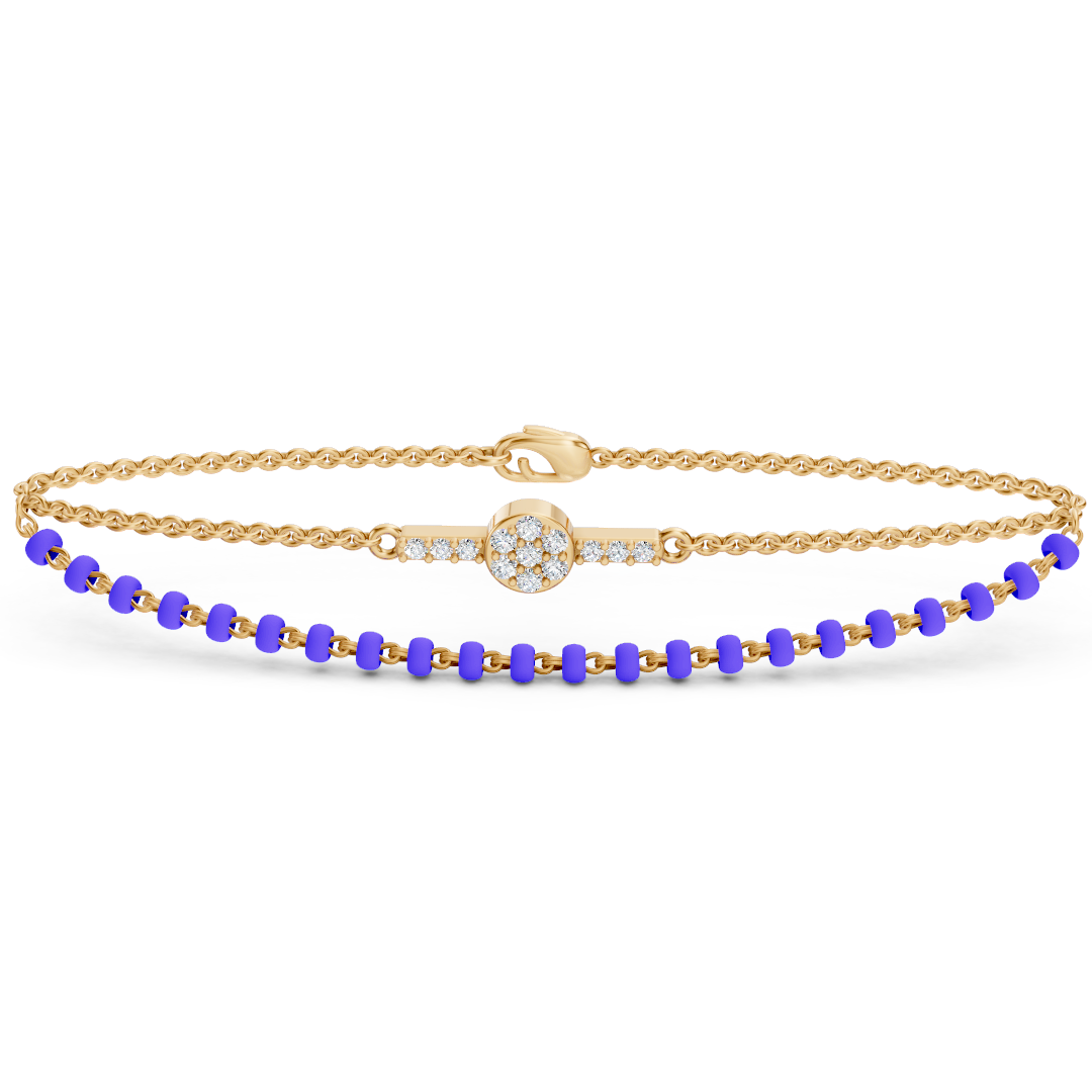 Gold Diamond Double Layer Bead Bracelet
