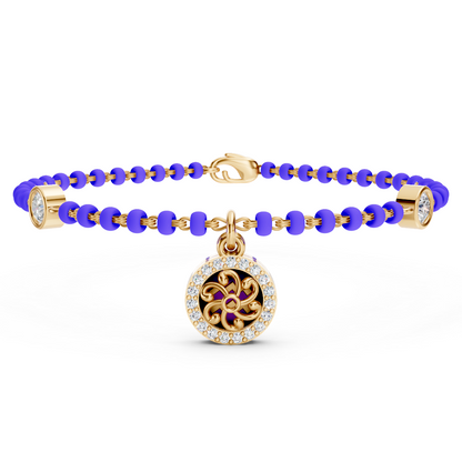Rose Gold Floral Scroll Diamond Medallion Bracelet