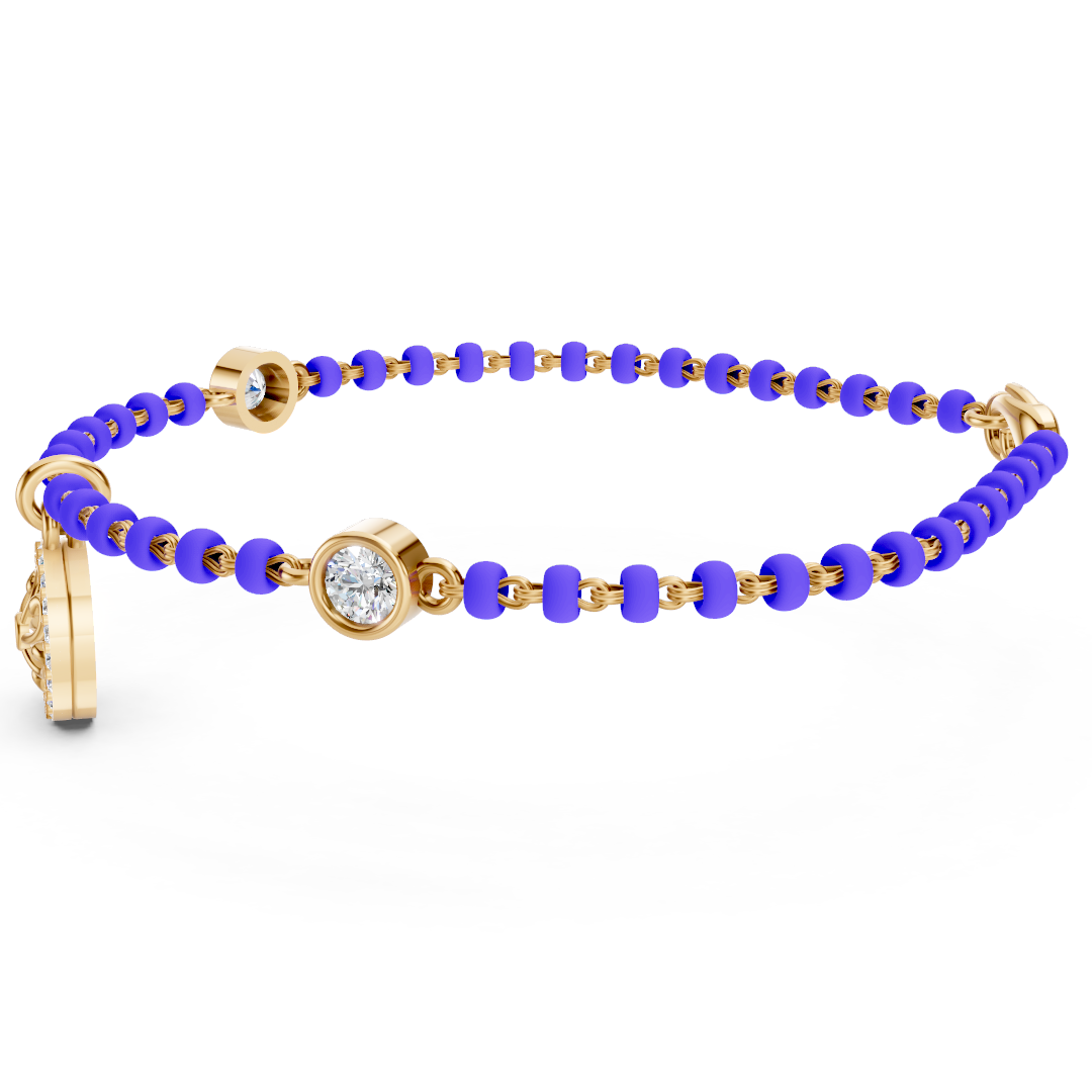 Rose Gold Floral Scroll Diamond Medallion Bracelet