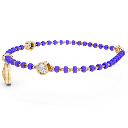 Rose Gold Floral Scroll Diamond Medallion Bracelet