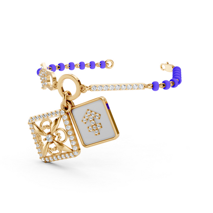 Yellow Gold Filigree Charm Bead Bracelet
