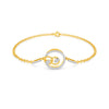 Diamond Swirl Knot Chain Bracelet Gold