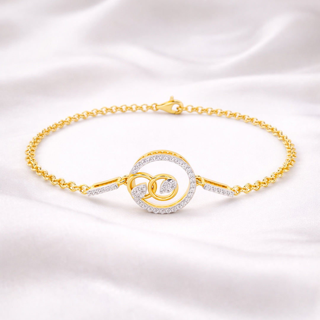 Diamond Swirl Knot Chain Bracelet Gold