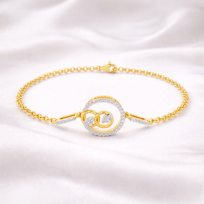 Diamond Swirl Knot Chain Bracelet Gold