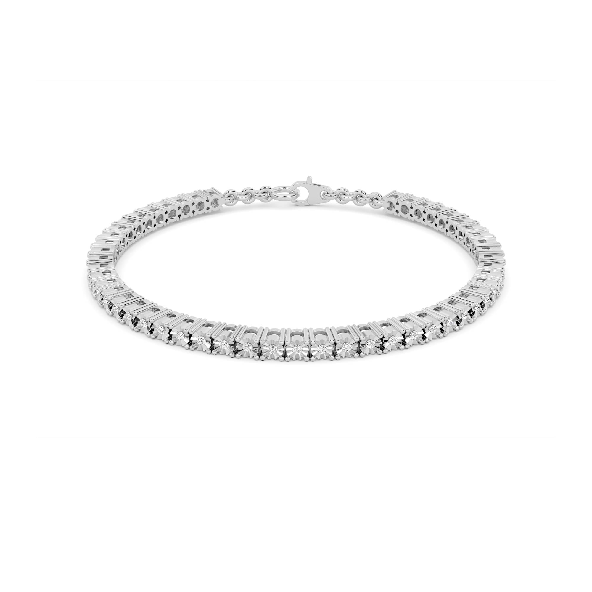 All-Diamond Tennis Bracelet in White Gold