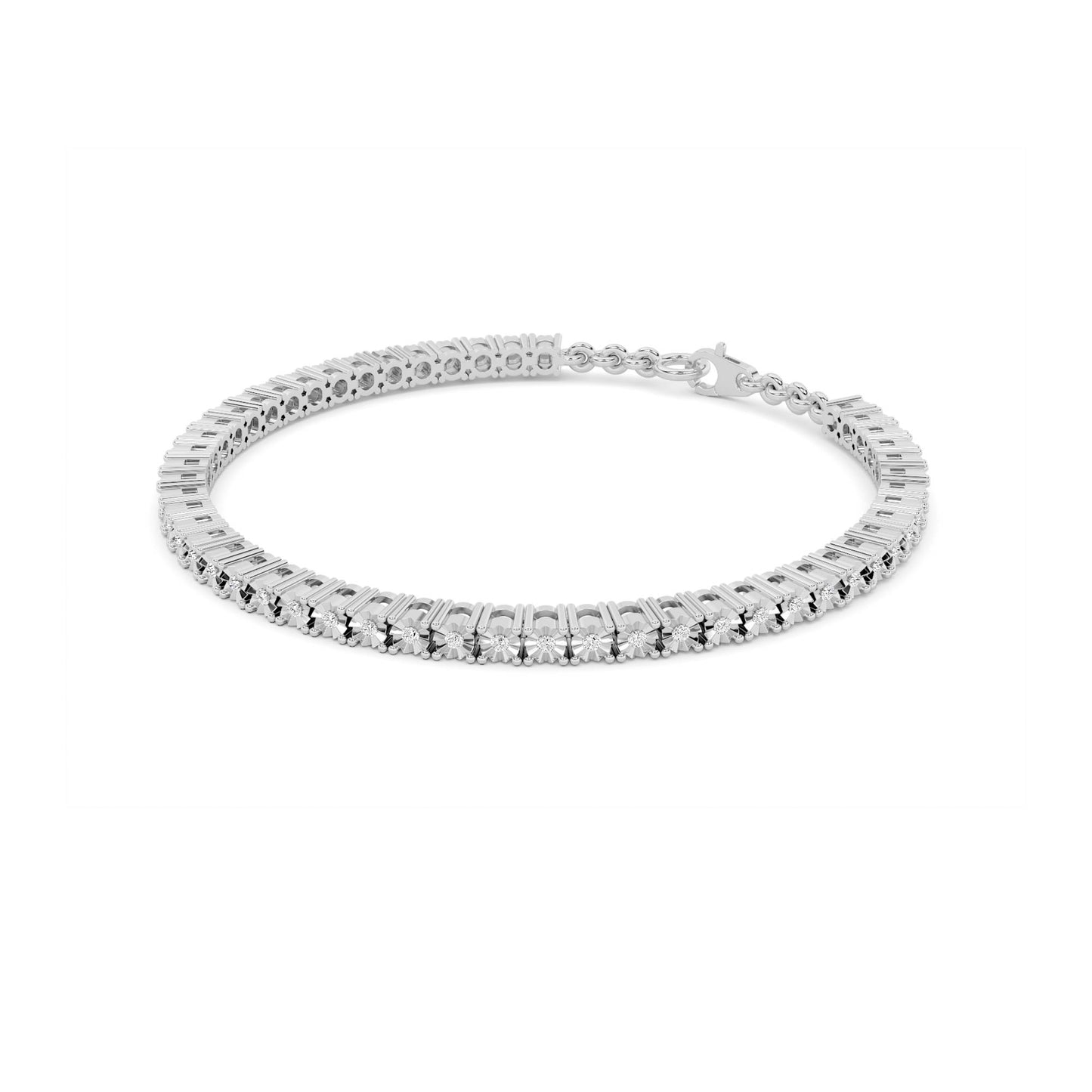 All-Diamond Tennis Bracelet in White Gold