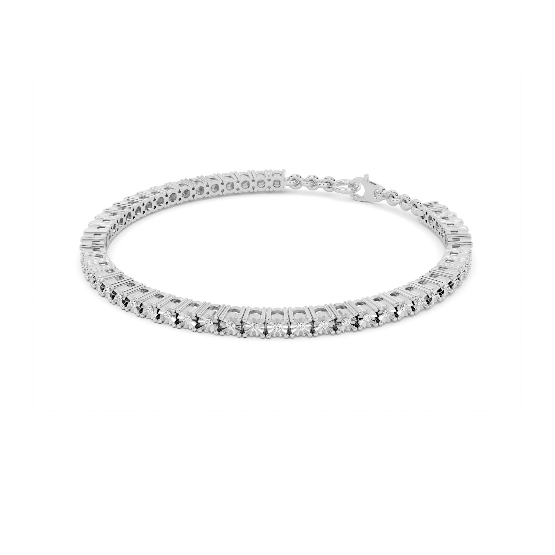 All-Diamond Tennis Bracelet in White Gold