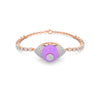 Rose Gold Purple Enamel Diamond Eye Bracelet