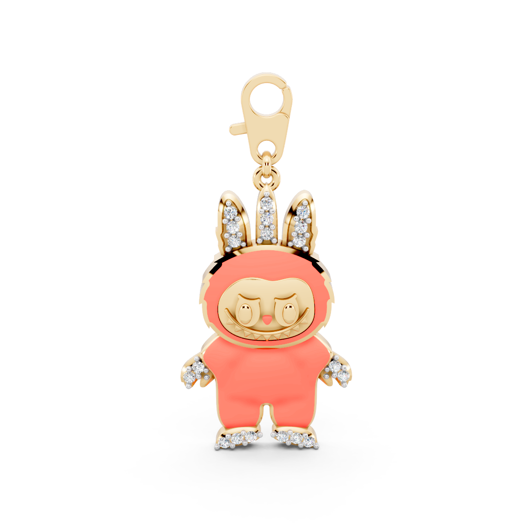 Gold Diamond Bunny Character Charm