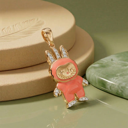 Gold Diamond Bunny Character Charm
