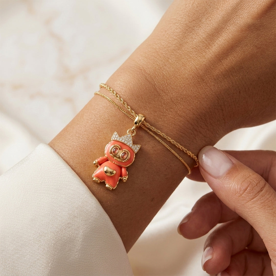 Gold Diamond Bunny Character Charm