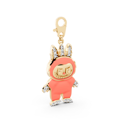 Gold Diamond Bunny Character Charm