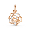 Rose Gold Open Rose Pavé Diamond Charm