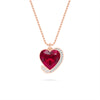Rose Gold Ruby Heart Swirl Pendant