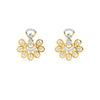 Yellow Gold Chandelier Diamond Cluster Earrings