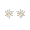 Two-Tone Starburst Diamond Petal Stud Earrings