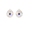 Rose Gold Sapphire Diamond Orbital Stud Earrings