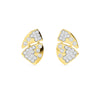 Yellow Gold Leaf Cluster Diamond Earrings
