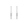 White Gold Linear Bar Diamond Drop Earrings