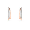 Rose Gold Modern Diamond J-Hoop Earrings