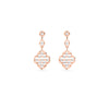 Rose Gold Geometric Diamond Drop Earrings
