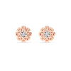 Floral Petal Diamond Stud Earrings 18K Rose Gold