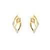 Yellow Gold Leaf Twist Diamond Stud Earrings