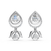 White Gold Pear Diamond Jhumka Drop Earrings