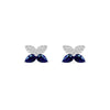 White Gold Sapphire Butterfly Pavé Diamond Earrings