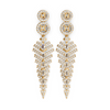 Art Deco Chevron Diamond Chandelier Earrings