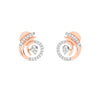 Rose Gold Spiral Diamond Stud Earrings