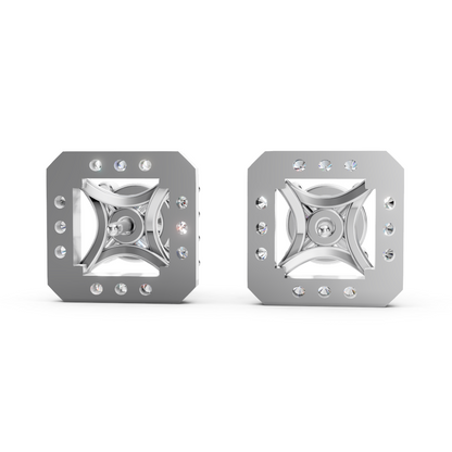 925 Silver Square Frame Diamond Studs