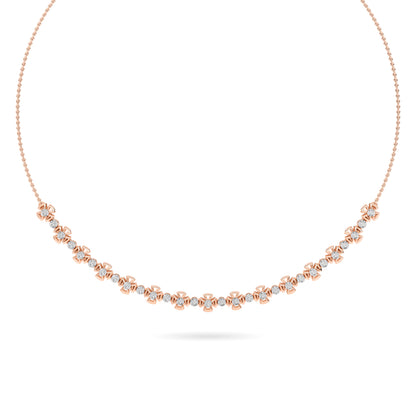 Rose Gold Floral Diamond Cluster Necklace