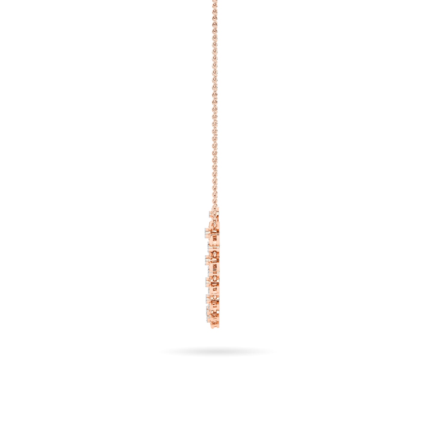 Rose Gold Floral Diamond Cluster Necklace