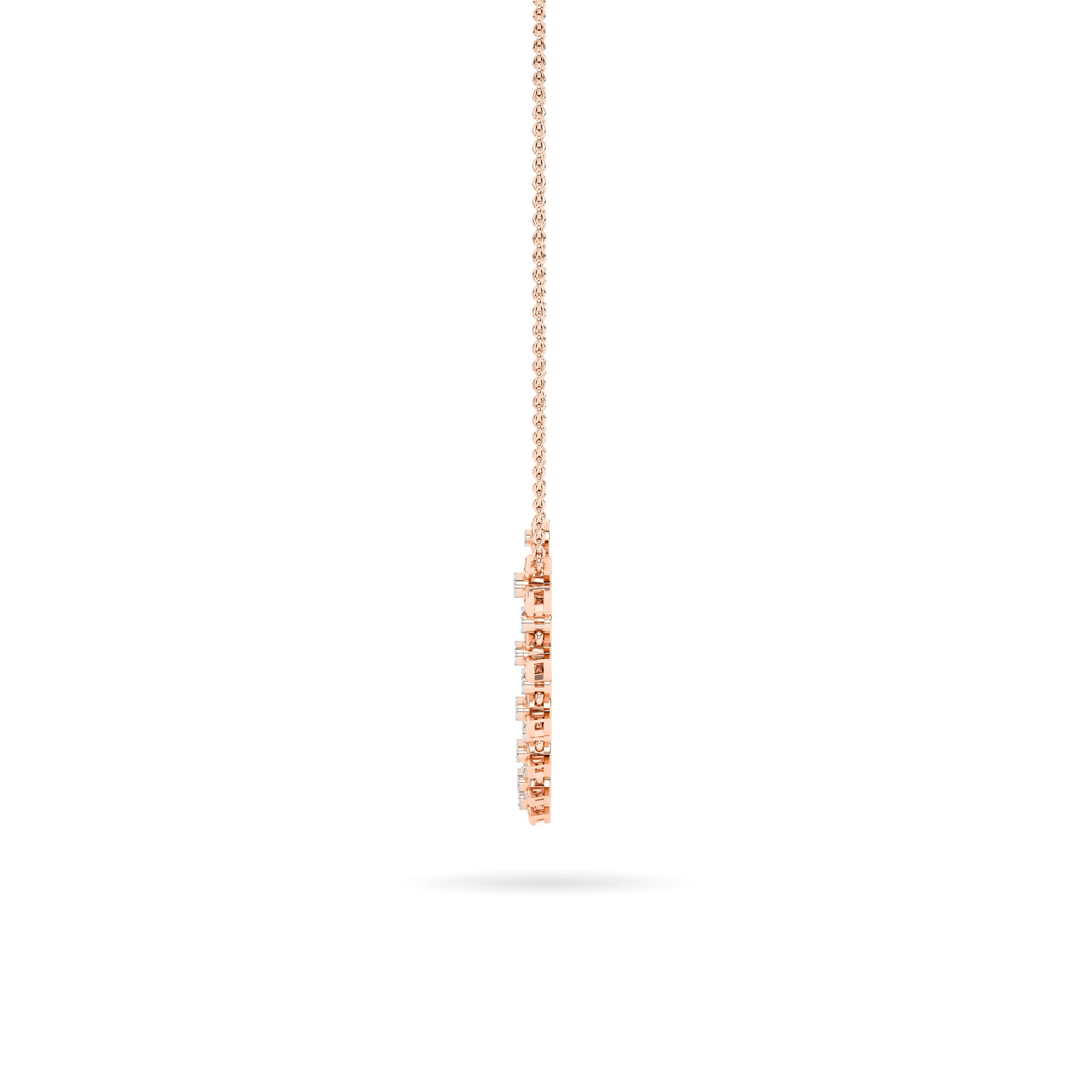 Rose Gold Floral Diamond Cluster Necklace