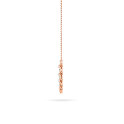 Rose Gold Floral Diamond Cluster Necklace