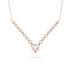 Rose Gold Heart Diamond Cascade Necklace