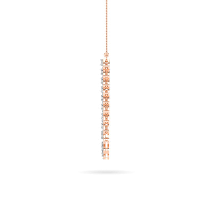 Rose Gold Heart Diamond Cascade Necklace
