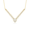 Yellow Gold Heart Diamond Cascade Necklace