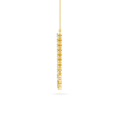 Yellow Gold Heart Diamond Cascade Necklace