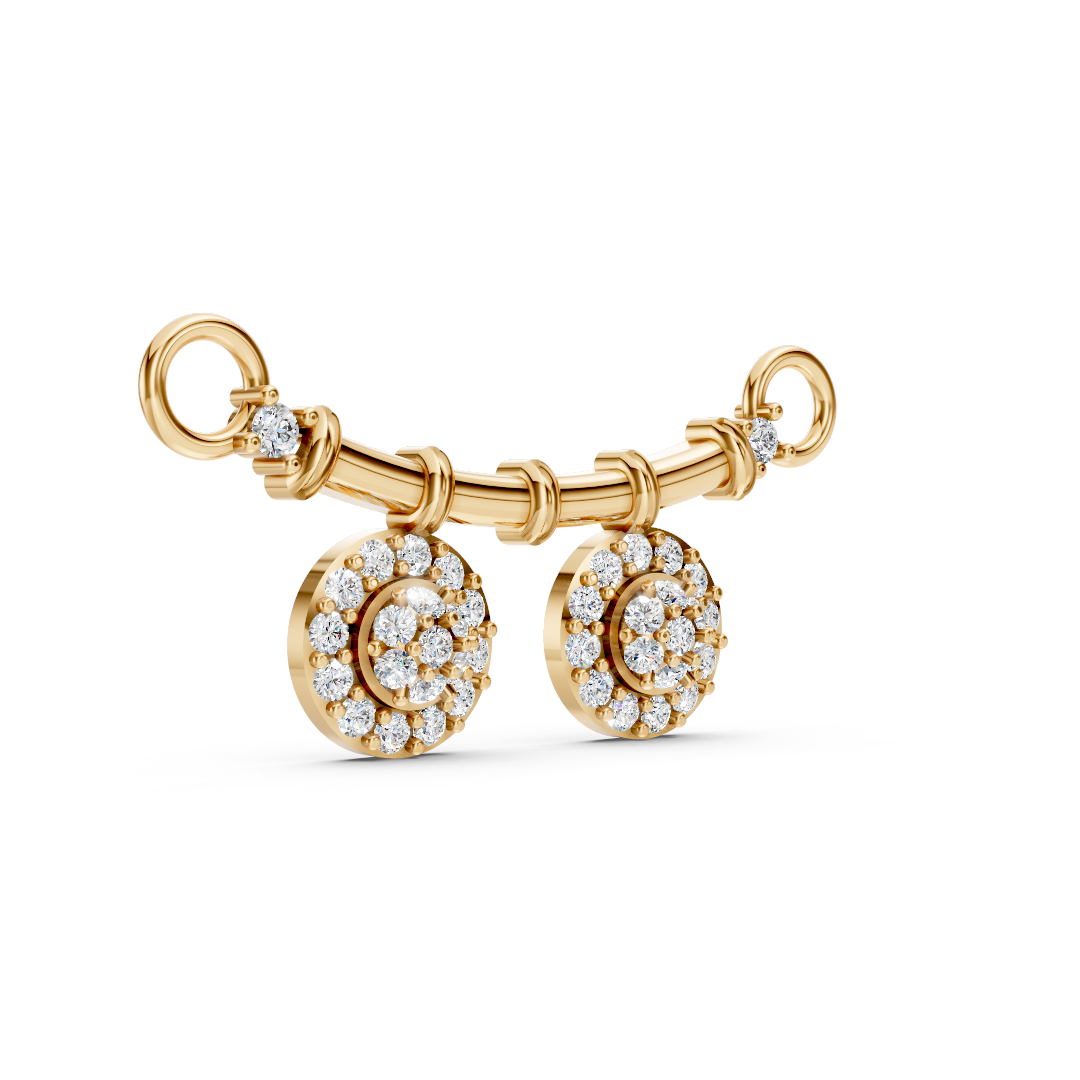 Multi-Station Enamel Diamond Rose Gold Necklace