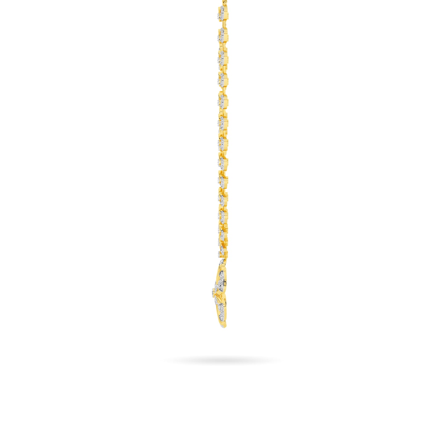Floral Vine Diamond Long Necklace 14K Yellow Gold