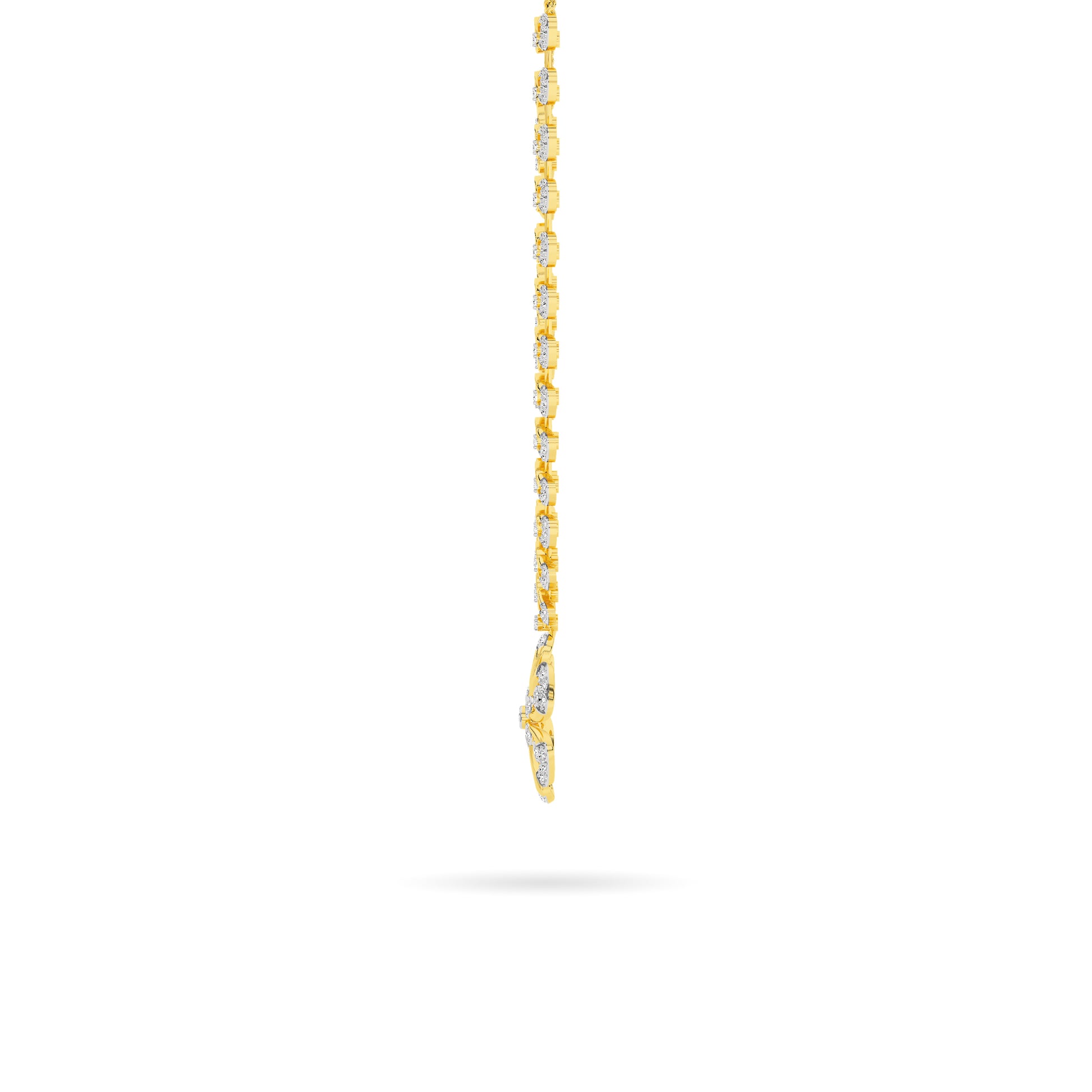 Floral Vine Diamond Long Necklace 14K Yellow Gold