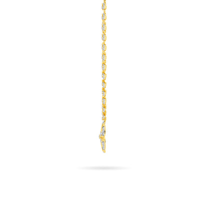 Floral Vine Diamond Long Necklace 14K Yellow Gold