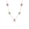 Enamel Disc Diamond Station Necklace Rose Gold