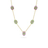 Enamel Oval Gemstone Station Necklace